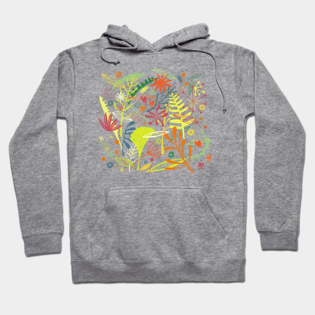 Tropical Leaves and Flowers Art Hoodie by NicSquirrell